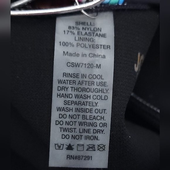 NWT Johnny Was Cut Out Neoprene One Piece Women's Swimsuit Size Small - Picture 6 of 8